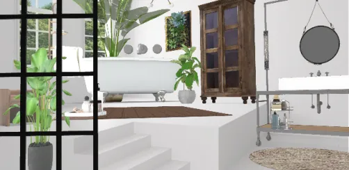 Nature style bathroom 🥰wood Element.