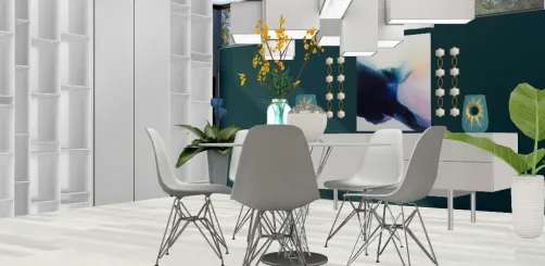 Beautiful white and blue dinning area🥰🥰🥰🥰