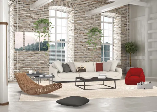 The best living room  Design Rendering