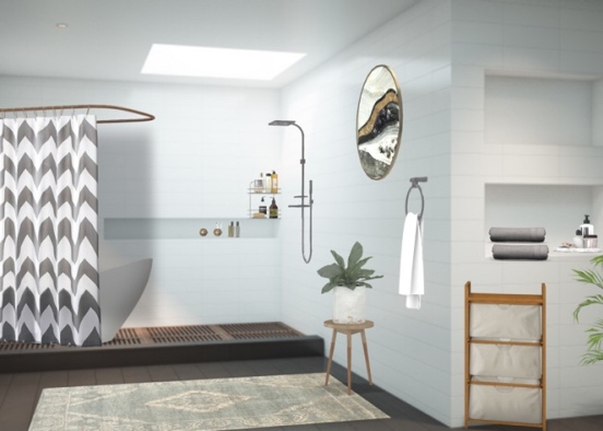 Spacious Bathroom Design Rendering