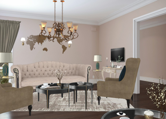 Sweet livingroom Design Rendering