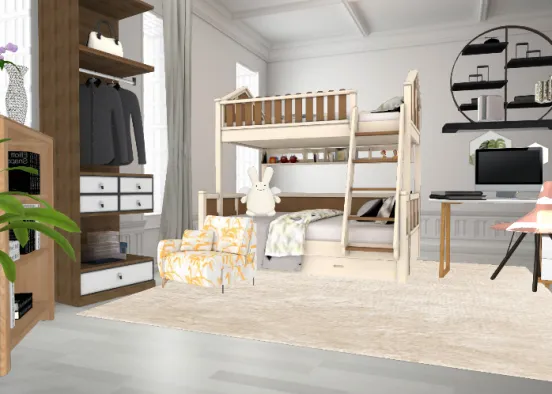 Bedroom for me an my lil sis Design Rendering