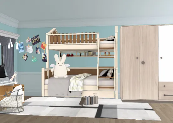 Me and my sister's real life room Design Rendering