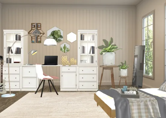 Modern office/bedroom Design Rendering