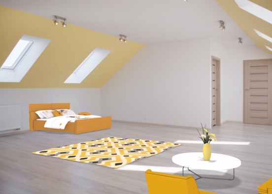 Yellow Themed Room Design Rendering