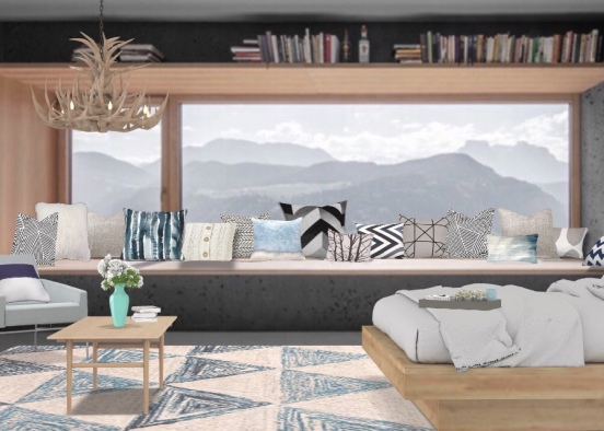 cozy bedroom in the mountains  Design Rendering