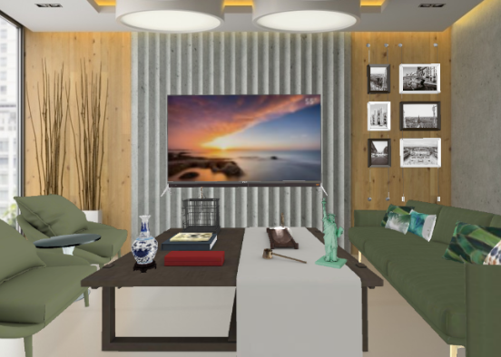 Modern Day Living Room Design Rendering