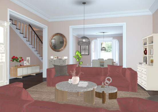 Soft Living-room Design Rendering