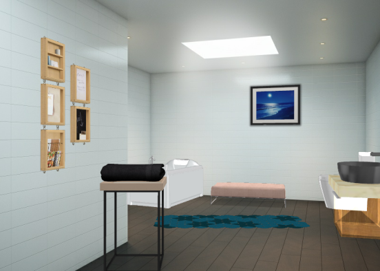 Banheiro da casa Design Rendering