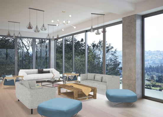 lofty living room Design Rendering