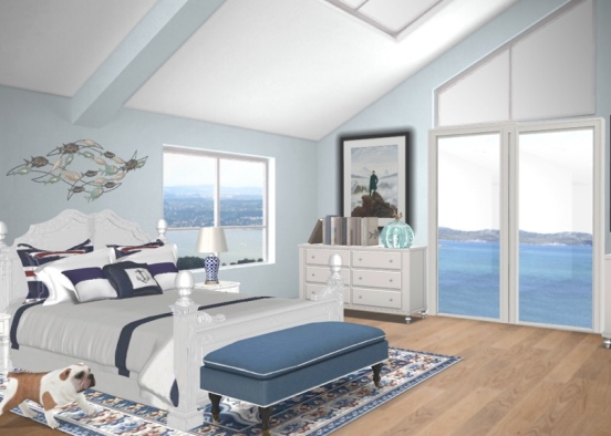 ocean getaway guest room Design Rendering