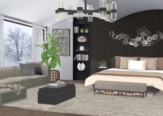 modern master bedroom of comfort  Design Rendering