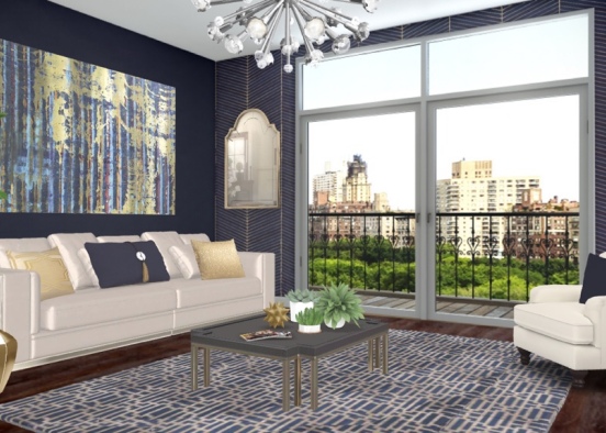 glam and lux NYC apartment Design Rendering
