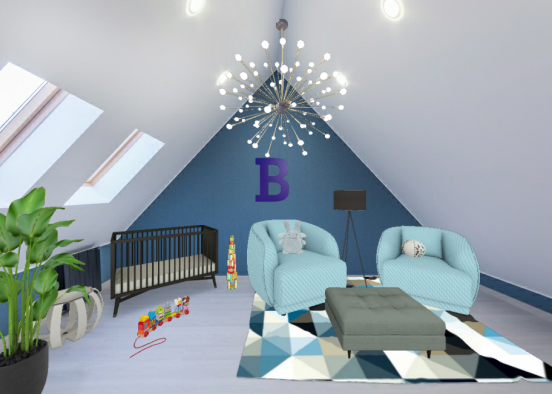 Modern baby's room Design Rendering