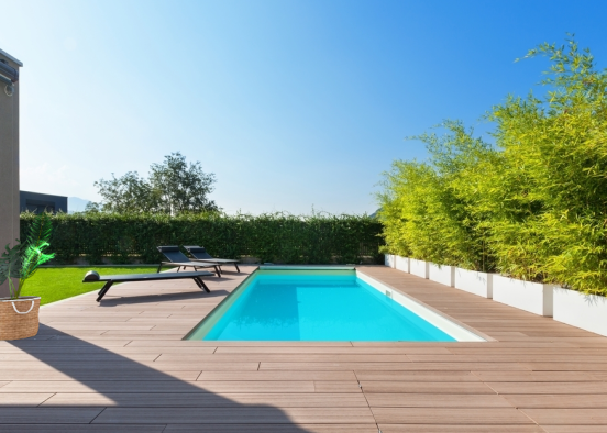 Giardino con piscina  Design Rendering