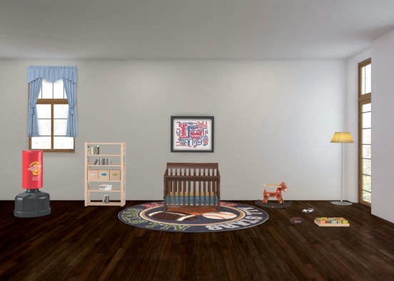 American Baby Boy Nursery Design Rendering