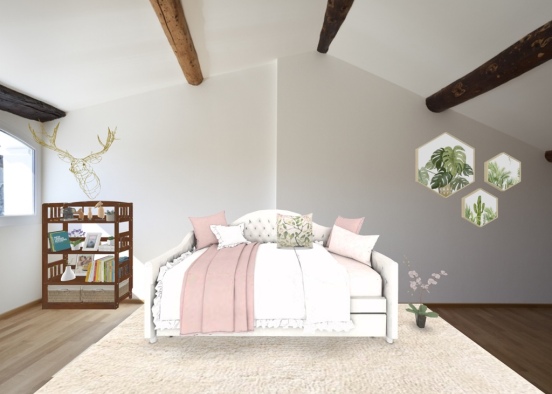 Living Room-Bedroom Design Rendering