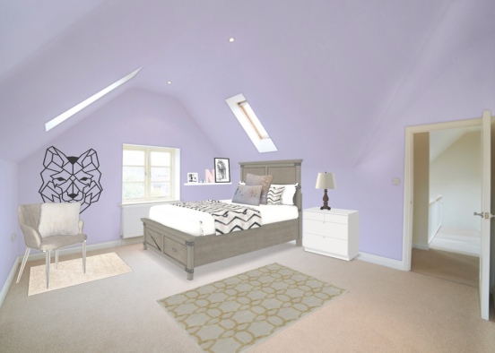 Cute Teen bedroom Design Rendering