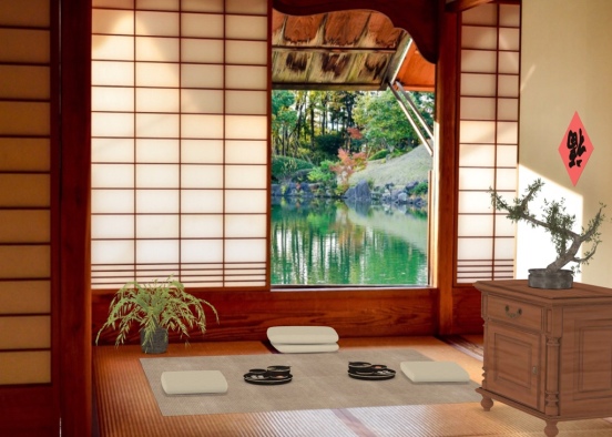 Japanese Dinner room Design Rendering
