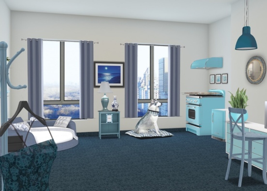 Blue apartment  Design Rendering