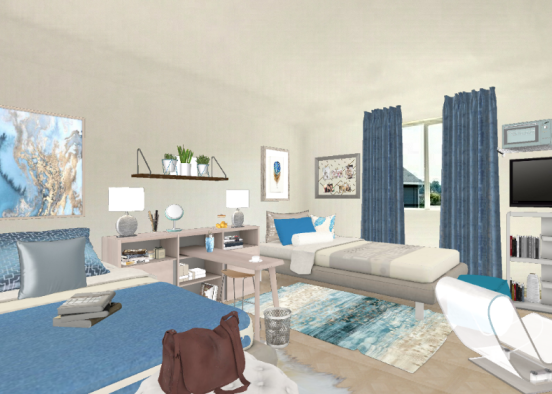 Blue Dorm Design Rendering