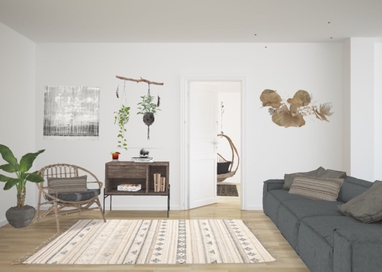 Modern Boho Living room!  Design Rendering