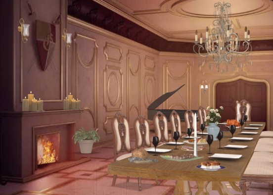 Royal dining room  Design Rendering