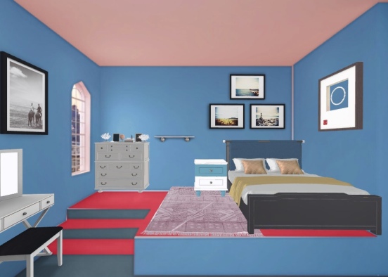 stylish bedroom Design Rendering