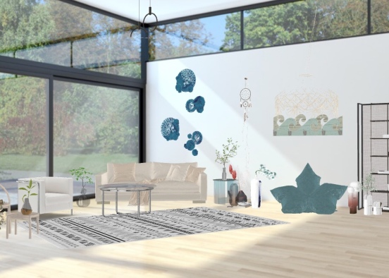 Sumer vibes living room Design Rendering