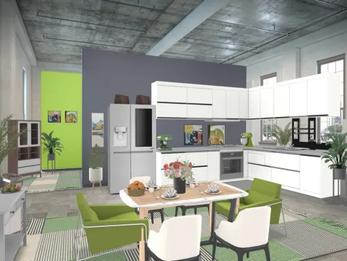 lime green and grey