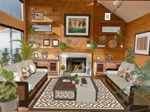 rustic living room.