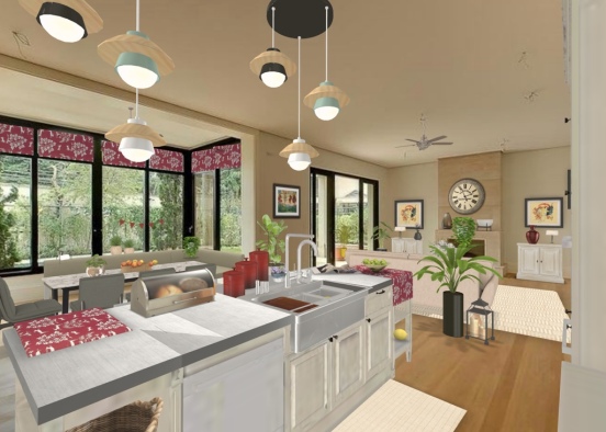 open concept traditional with a touch of modern. Design Rendering