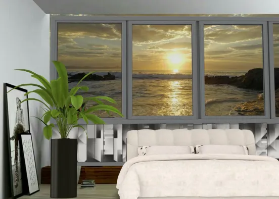 bedroom with an awesome view. Design Rendering