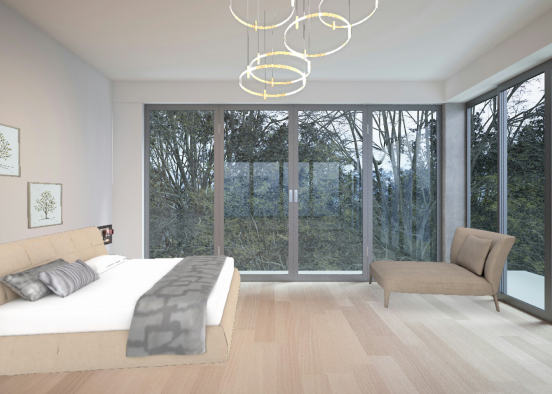 Simple and Minimalist Bedroom Design Rendering