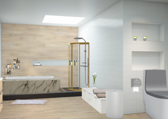 Simple and Elegant Bathroom for your relax Design Rendering