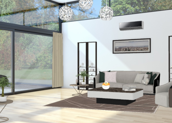 Classic Living Room Design Rendering