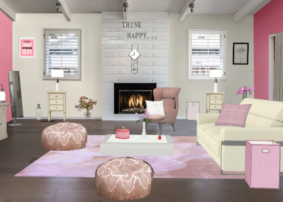 Girls living room Design Rendering