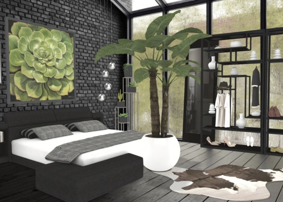 Nature lover bedroom  Design Rendering