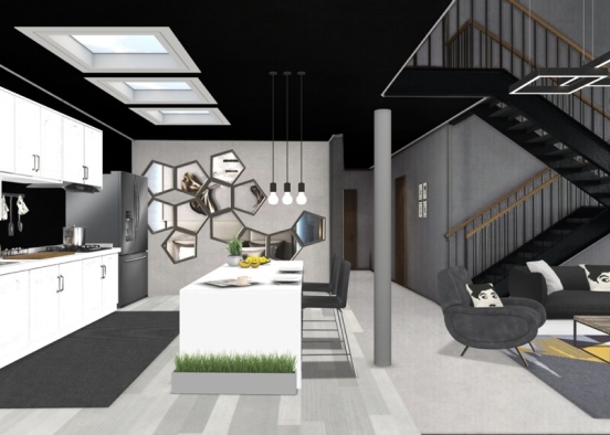 City Kitchen - Urban loft  Design Rendering