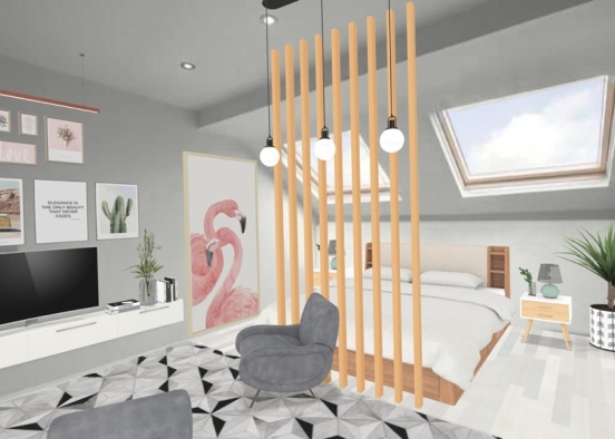 Scandinavian living. Modern bedroom. 🌴  Design Rendering