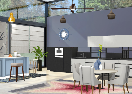 Moderne Wohnküche 2020 Design Rendering