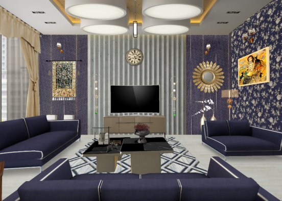 Beautiful living room  Design Rendering