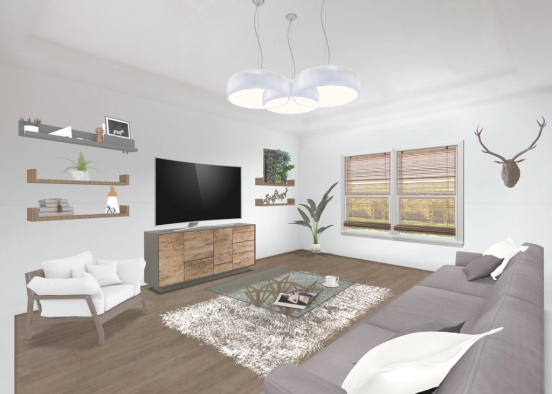 lightened grey living room  Design Rendering