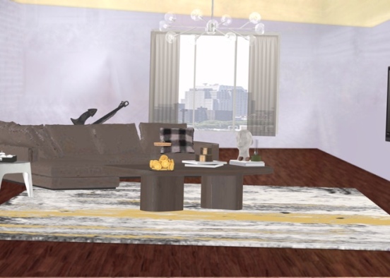 Mixed Up Living Room Design Rendering