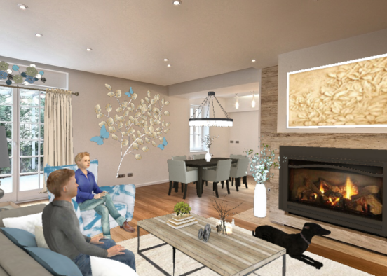 Living room comfort Design Rendering