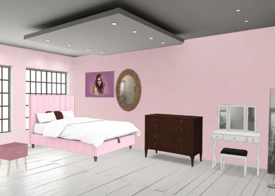 Pink bedroom  Design Rendering