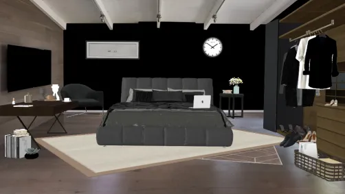 black bed