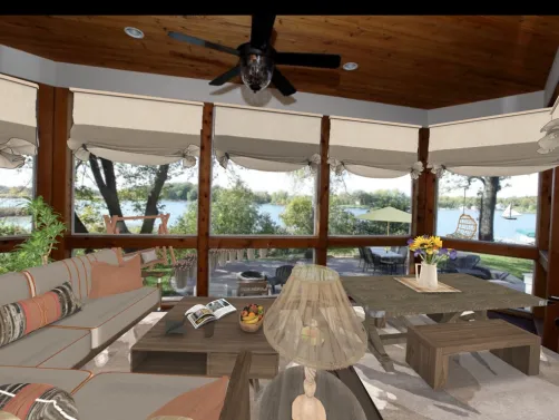 screen porch and patio