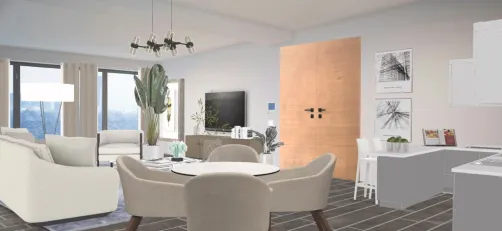 pequeño apartamento con estilo fresco y contemporáneo 