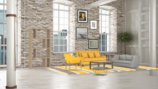 salle de séjour jaune
